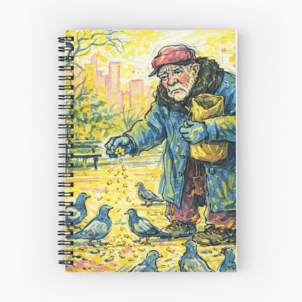 Item preview, Man Feeding Birds in Park designed and sold by levorix.