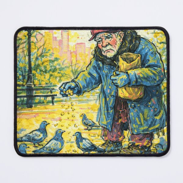 Item preview, Man Feeding Birds in Park designed and sold by levorix.