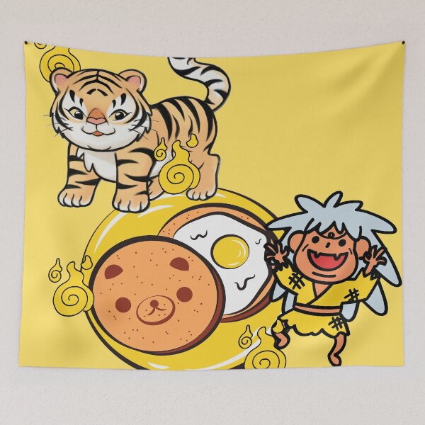 Item preview, Kawaii Tiger, Amanojaku & Moon Breakfast Cookie designed and sold by Kanniax.
