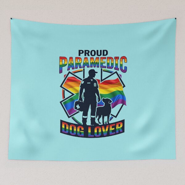 Item preview, Proud Medic Dog Lover - Pride Paramedic Dog LGBTQ EMS EMT Rainbow First Responder Gift designed and sold by Im-Ara.
