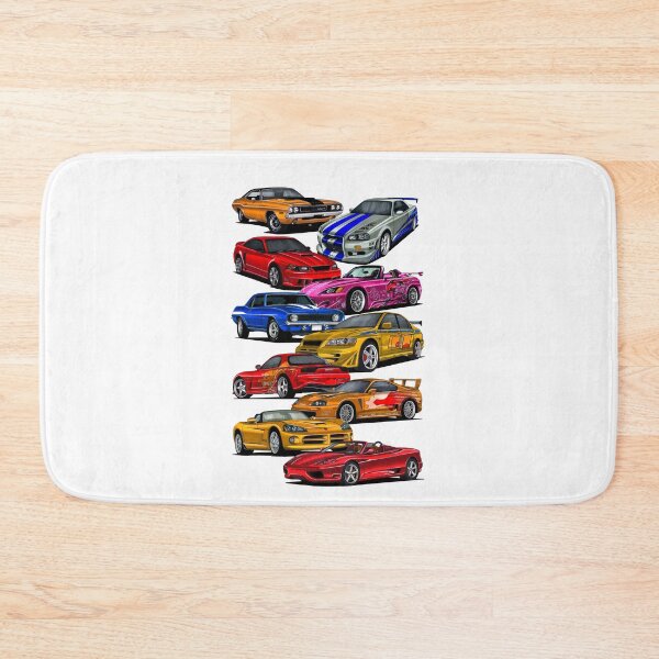 Item preview, Exclusive big collage drawing legendary movie cars Challenger R/T, Skyline R34, Mustang Saleen S281, S2000, Camaro SS Yenko, Lancer Evo 7, RX7, Supra A80, Viper V10, F360 designed and sold by Cars23.