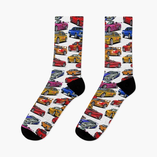 Item preview, Exclusive big collage drawing legendary movie cars Challenger R/T, Skyline R34, Mustang Saleen S281, S2000, Camaro SS Yenko, Lancer Evo 7, RX7, Supra A80, Viper V10, F360 designed and sold by Cars23.