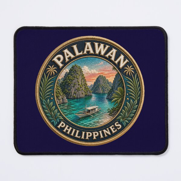 Item preview, Palawan, Philippines – Limestone cliffs, banca boat & tropical sunset designed and sold by Girih.