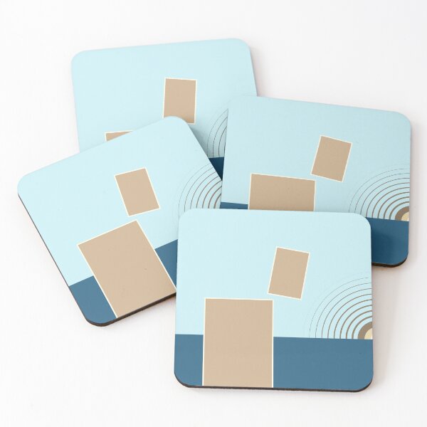 Item preview, The Vantage - Navy and Sky Blue Minimalist Geometric designed and sold by artdocaj.