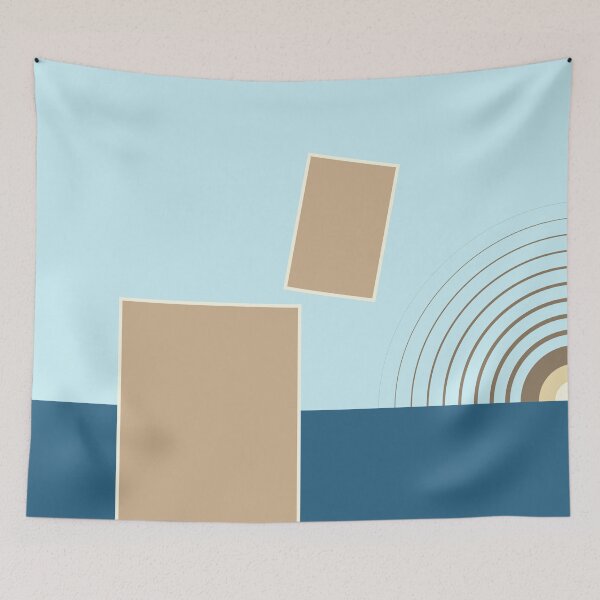 Item preview, The Vantage - Navy and Sky Blue Minimalist Geometric designed and sold by artdocaj.