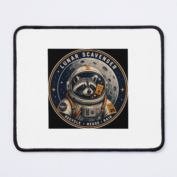 Item preview, Lunar Scavenger Raccoon Astronaut – Vintage Space Mission Patch designed and sold by GlitterAndStars.