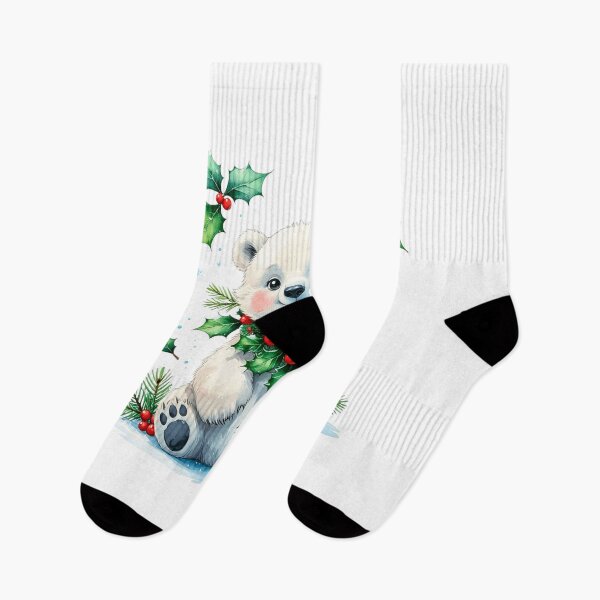 Item preview, Cute Polar Bear with Holly Berries December Birth Month Art designed and sold by AQUILAKREO.