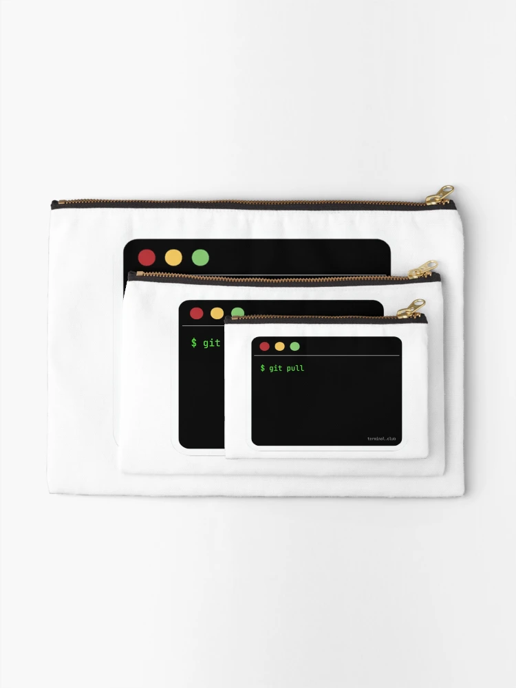 Thumbnail 2 of 4, Zipper Pouch, git pull – Minimal Developer Command designed and sold by TerminalClub.