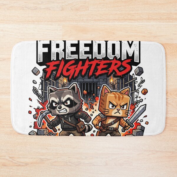 Item preview, Freedom Fighters Pixel Art Raccoon and Cat Gaming designed and sold by Pandora´s Box.