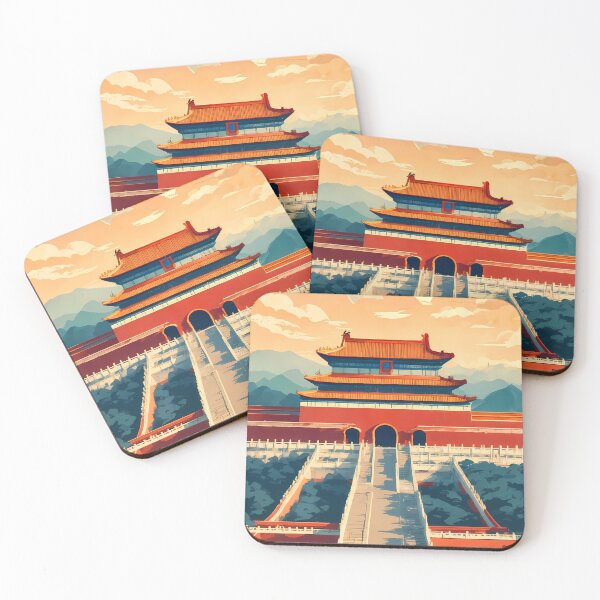 Item preview, Forbidden City Beijing Golden Hour Retro Travel Illustration Landscape designed and sold by JacksoonLester.