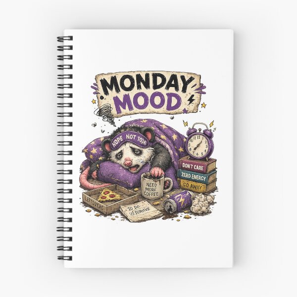 Item preview, Monday Mood Opossum – Funny Lazy Coffee Lover Design designed and sold by Clothes With Smiling Animals Walt Gral.