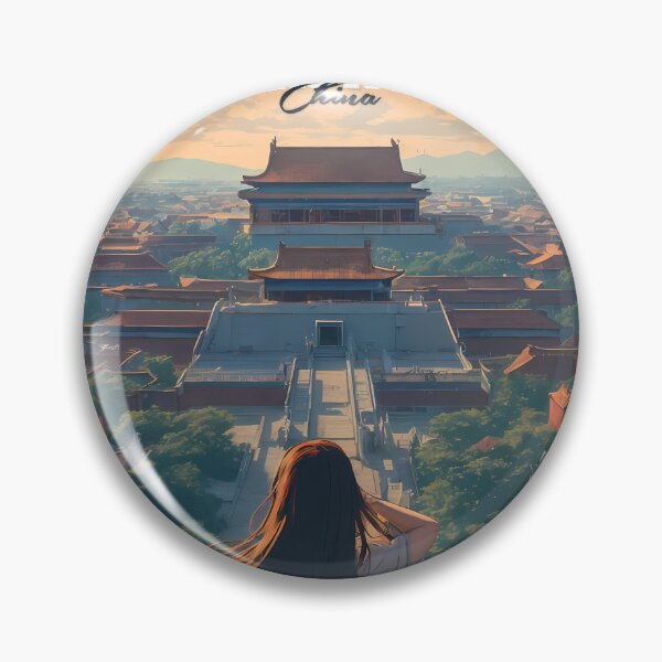 Item preview, Anime Girl Dreaming of Forbidden City Beijing Golden Hour Landscape designed and sold by JacksoonLester.