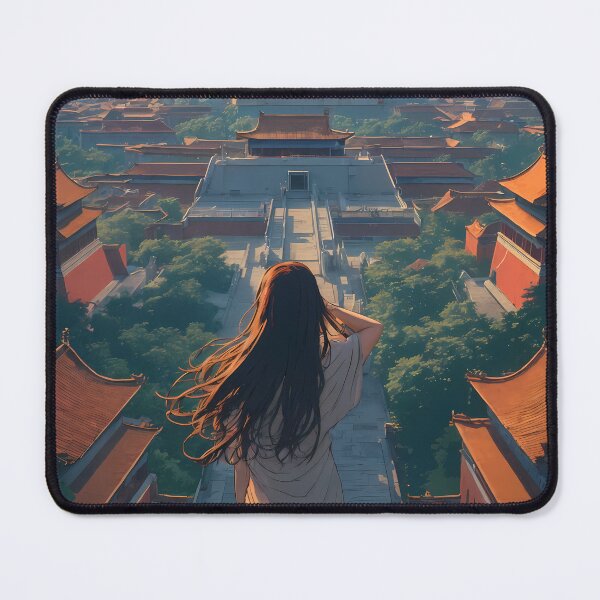 Item preview, Anime Girl Dreaming of Forbidden City Beijing Golden Hour Landscape designed and sold by JacksoonLester.