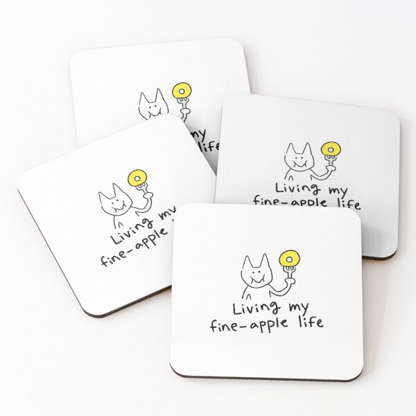 Item preview, Living My Fine-Apple Life Cat Sticker | Funny Pineapple Cat Doodle | Cute Food Cat Art designed and sold by lazydayz16.