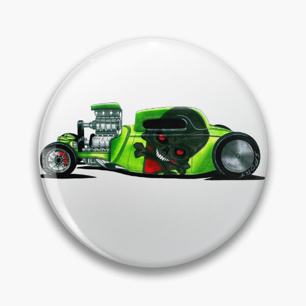 Item preview, Exclusive drawing modern american hot rod lime green Model A V8 Supercharged engine designed and sold by Cars23.