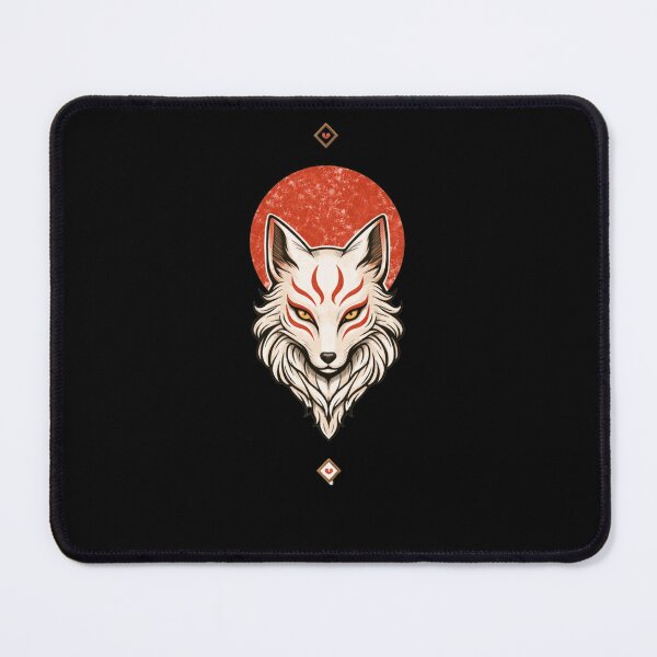 Item preview, Kitsune Shrine Guardian – Japanese Fox Spirit Emblem designed and sold by OblivionRise.