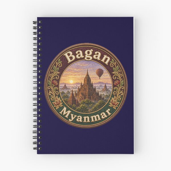 Item preview, Bagan, Myanmar – Pagoda landscape, sunrise & hot air balloon designed and sold by Girih.