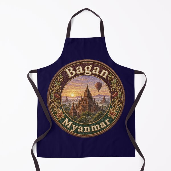 Item preview, Bagan, Myanmar – Pagoda landscape, sunrise & hot air balloon designed and sold by Girih.