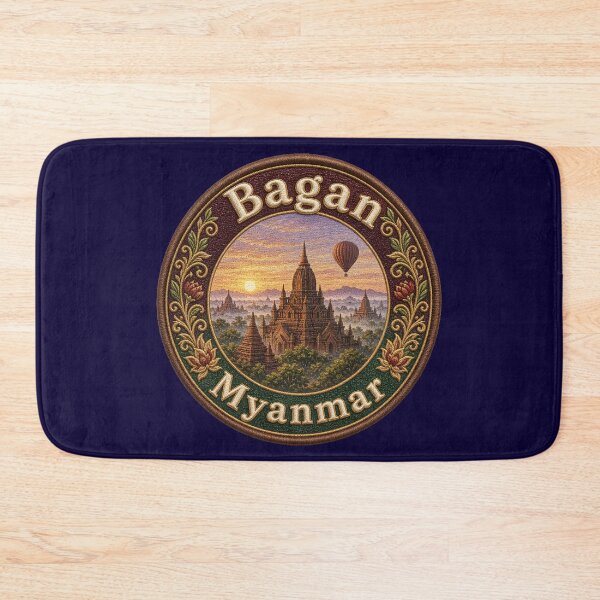 Item preview, Bagan, Myanmar – Pagoda landscape, sunrise & hot air balloon designed and sold by Girih.