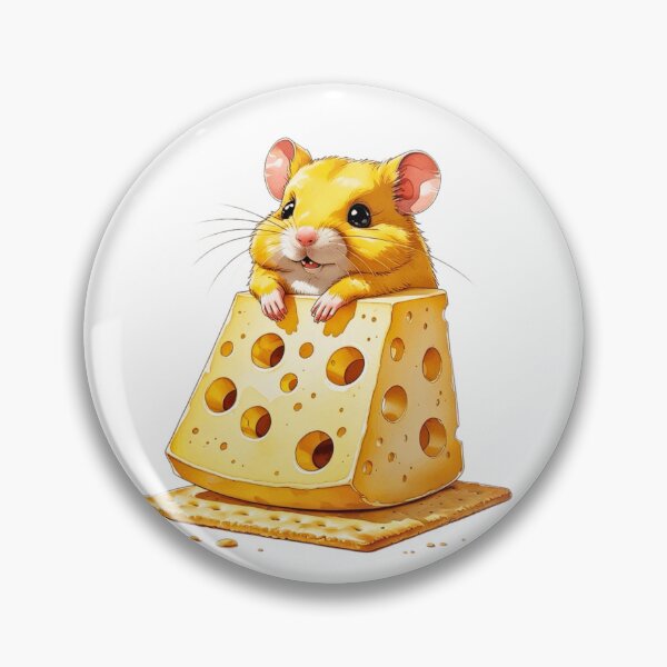 Item preview, Cute Hamster Popping Out of Swiss Cheese Wedge Watercolor designed and sold by AQUILAKREO.