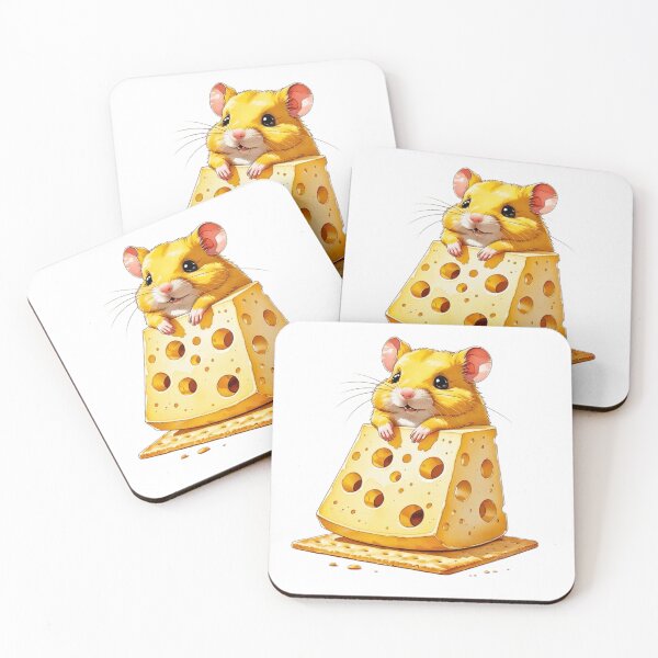 Item preview, Cute Hamster Popping Out of Swiss Cheese Wedge Watercolor designed and sold by AQUILAKREO.