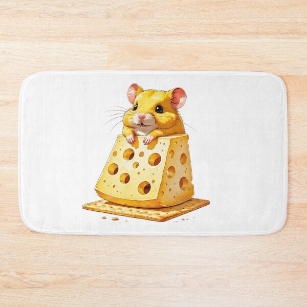 Item preview, Cute Hamster Popping Out of Swiss Cheese Wedge Watercolor designed and sold by AQUILAKREO.