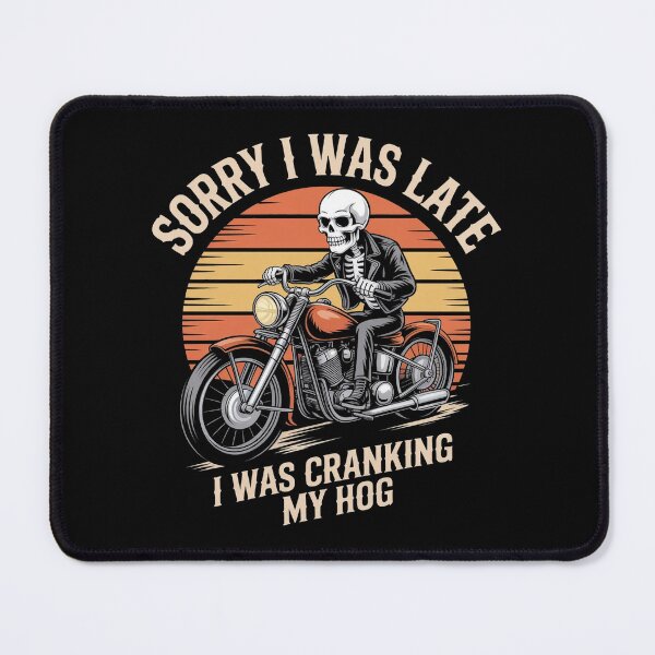 Item preview, Sorry I Was Late I Was Cranking My Hog Funny Skeleton Biker Motorcycle T-Shirt designed and sold by SaltyBonesClub.