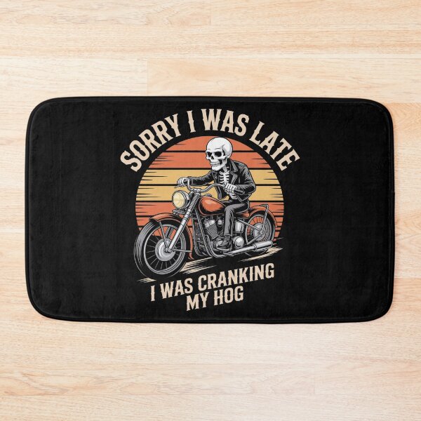 Item preview, Sorry I Was Late I Was Cranking My Hog Funny Skeleton Biker Motorcycle T-Shirt designed and sold by SaltyBonesClub.