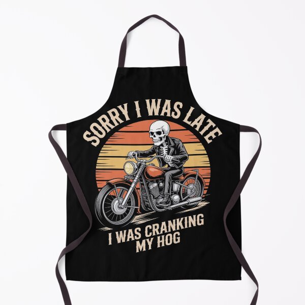 Item preview, Sorry I Was Late I Was Cranking My Hog Funny Skeleton Biker Motorcycle T-Shirt designed and sold by SaltyBonesClub.