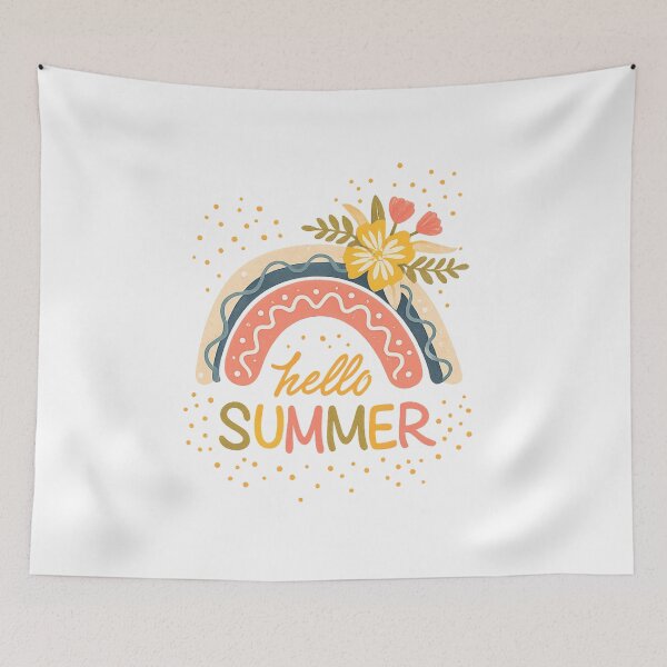 Item preview, Hello Summer Minimal Rainbow Floral – Trendy 2026 Aesthetic T-Shirt Design designed and sold by afr-saad.