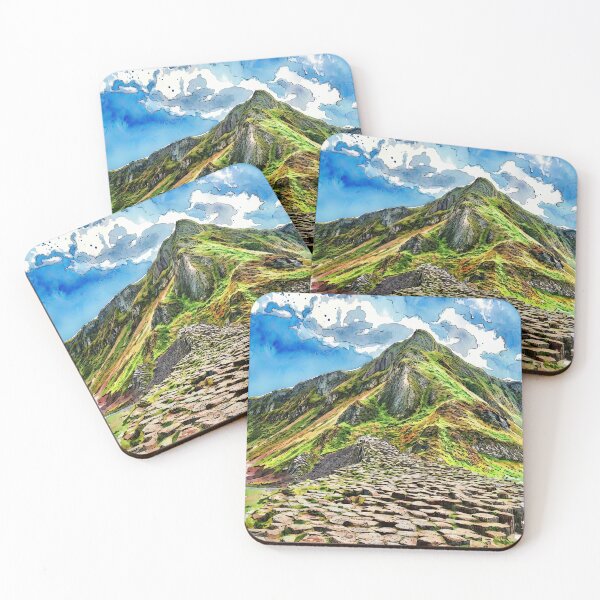 Item preview, Watercolour illustration of the Giant's Causeway, Antrim, Northern Ireland. designed and sold by davidelder.