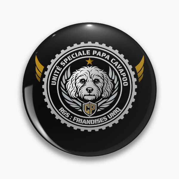 Item preview, Cavapoo Papa - Special Unit Badge - Platinum Edition designed and sold by CREATIVE HERITAGE.