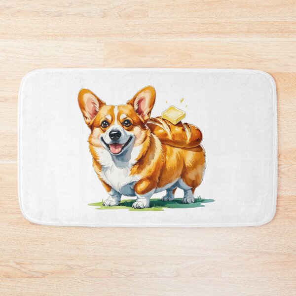 Item preview, Funny Corgi Dog Loaf of Bread with Butter Food Pun Art designed and sold by AQUILAKREO.