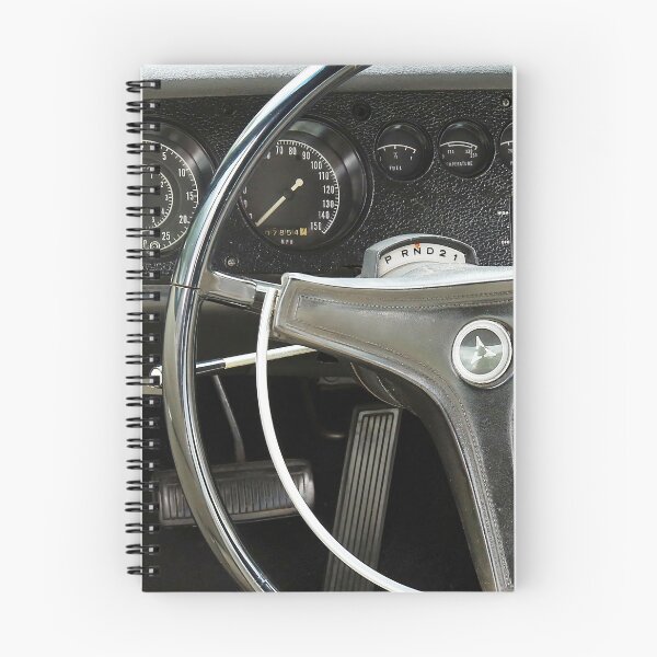 Item preview, 1969 Dodge Charger Dashboard - Classic American Muscle Car Interior Steering Wheel Detail designed and sold by Peter Kraaibeek | Generative Designs and Car Art.