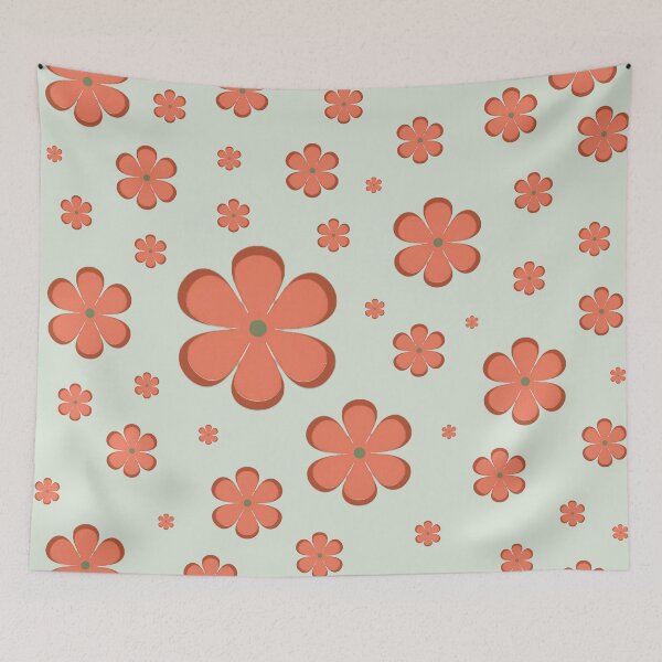 Item preview, Coral Flowers on Sage designed and sold by yara.lahdo.