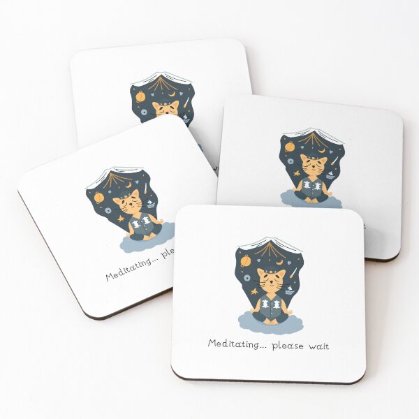 Item preview, Meditating Cat in Taqiyah – Cosmic Space Zen Design with Planets, Books, Stars, Moon & Cloud – Funny “Meditating… Please Wait” Aesthetic designed and sold by Amnise.