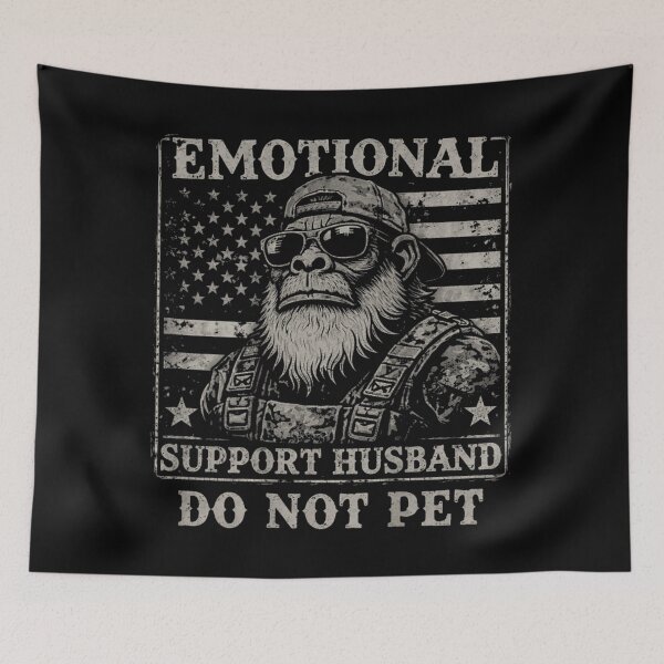 Item preview, Emotional Support Husband Do Not Pet American Flag Tactical Gorilla Patriotic Man designed and sold by Buzzlekrun.