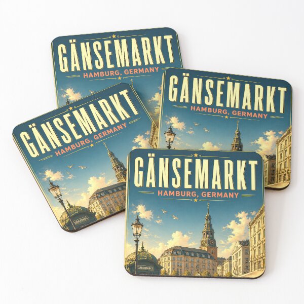 Item preview, Gänsemarkt Hamburg – Vintage Travel Poster Elegance Tradition Culture designed and sold by Earth Celebration Designs.