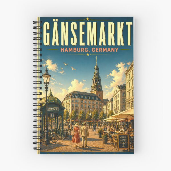 Item preview, Gänsemarkt Hamburg – Vintage Travel Poster Elegance Tradition Culture designed and sold by Earth Celebration Designs.