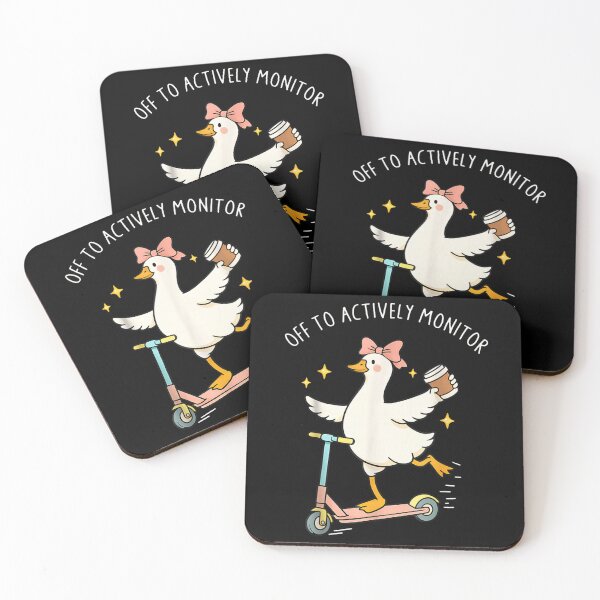 Item preview, Off To Actively Monitor Duck Goose On Scooter With Coffee Busy Life designed and sold by Buzzlekrun.