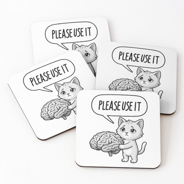 Item preview, Please Use It Funny Brain Cat Meme – Sarcastic Intelligence Meme Design designed and sold by ColorFlick.