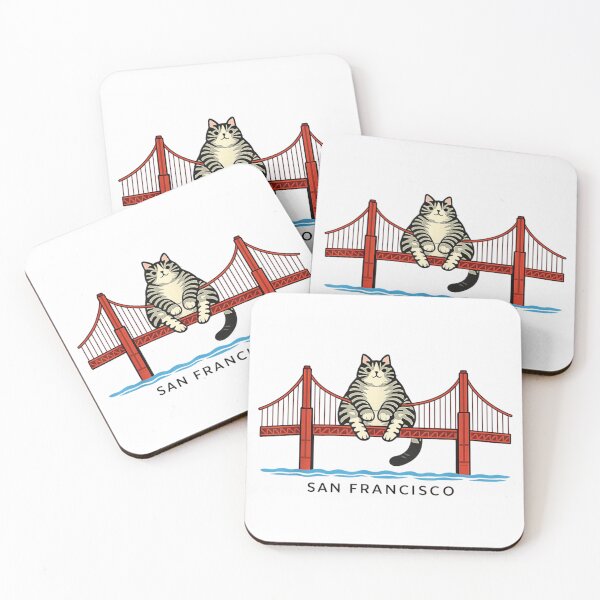 Item preview, Chonky Cat Sitting on San Francisco Golden Gate Bridge Funny Travel Gift designed and sold by Plonkylar.