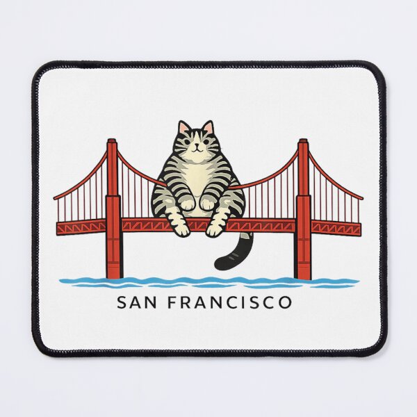 Item preview, Chonky Cat Sitting on San Francisco Golden Gate Bridge Funny Travel Gift designed and sold by Plonkylar.