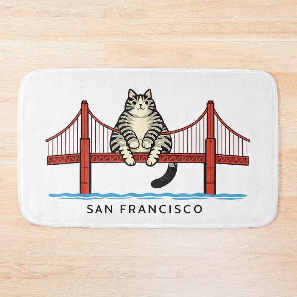 Item preview, Chonky Cat Sitting on San Francisco Golden Gate Bridge Funny Travel Gift designed and sold by Plonkylar.