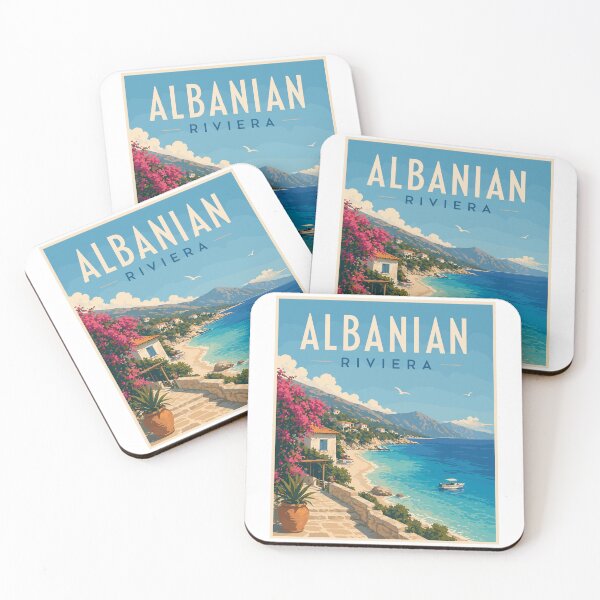 Item preview, Albanian Riviera, Vintage Art Travel Landscape designed and sold by MaateoDesign.