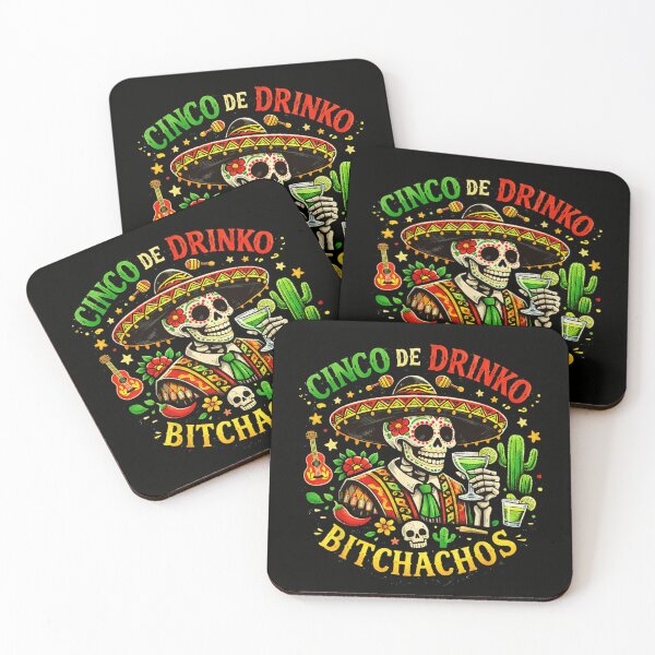 Item preview, Cinco De Drinko Bitchachos Mexican Sugar Skull Skeleton Margarita Fiesta Party Humor designed and sold by WumbleDoor.