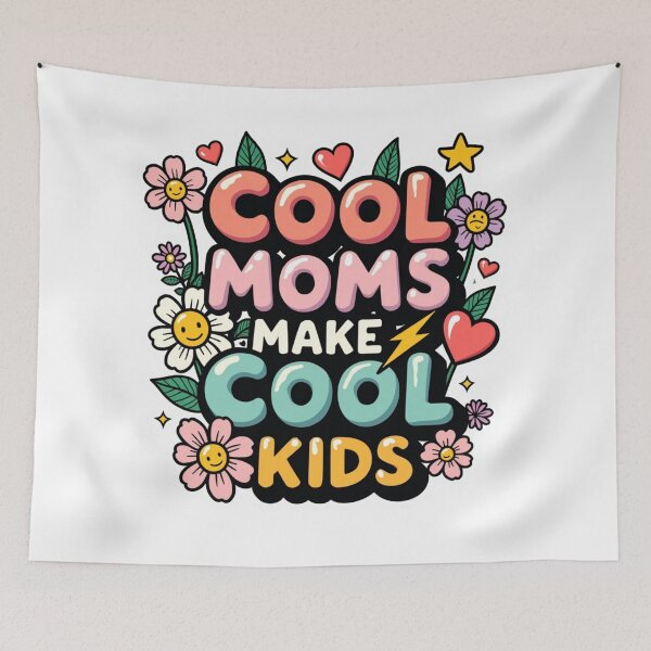 Item preview, Cool Moms Make Cool Kids Retro Floral Gift designed and sold by Winakuart.