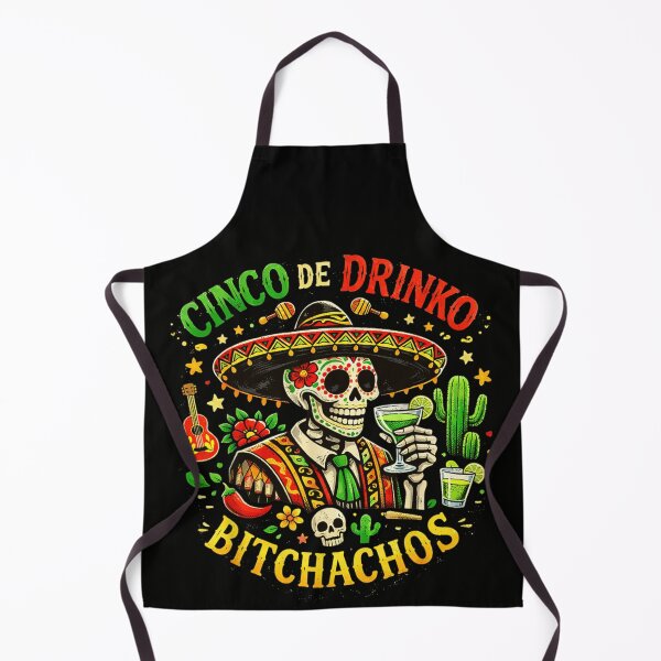Item preview, Cinco De Drinko Bitchachos Mexican Sugar Skull Skeleton Margarita Fiesta Party Humor designed and sold by WumbleDoor.
