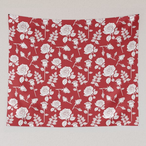 Item preview, Rose pattern red background designed and sold by Aikesout.