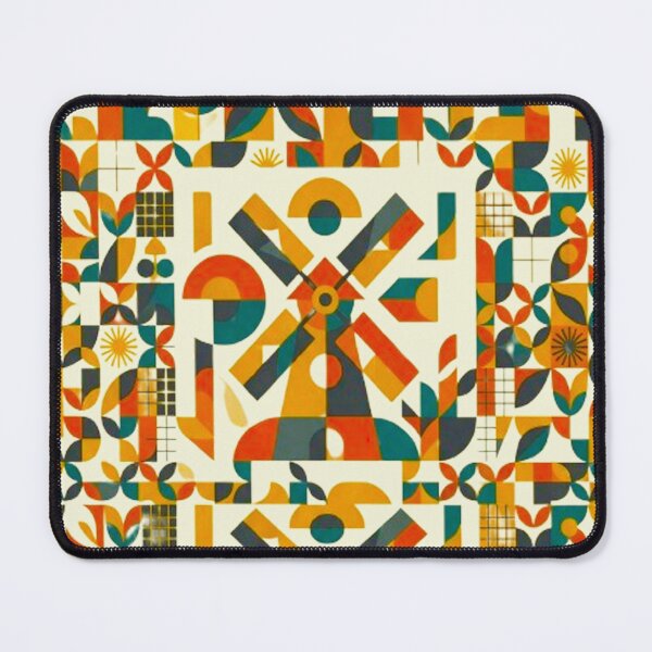 Item preview, Mid-Century Modern Geometric Windmill Mosaic Pattern designed and sold by MT-Hub | Cute Aesthetic Art, Stickers & Phone Cases.